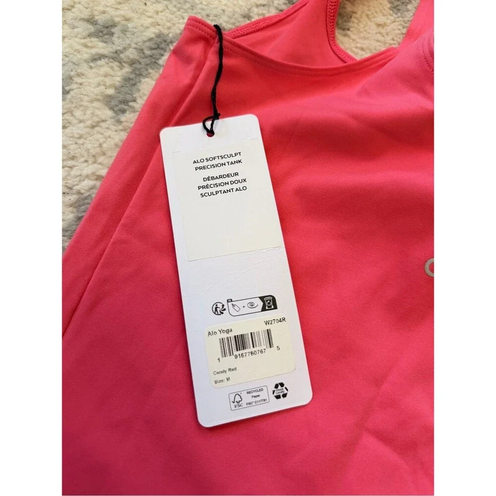 Alo-yoga Women's Candy Red Precision Sculpt tank